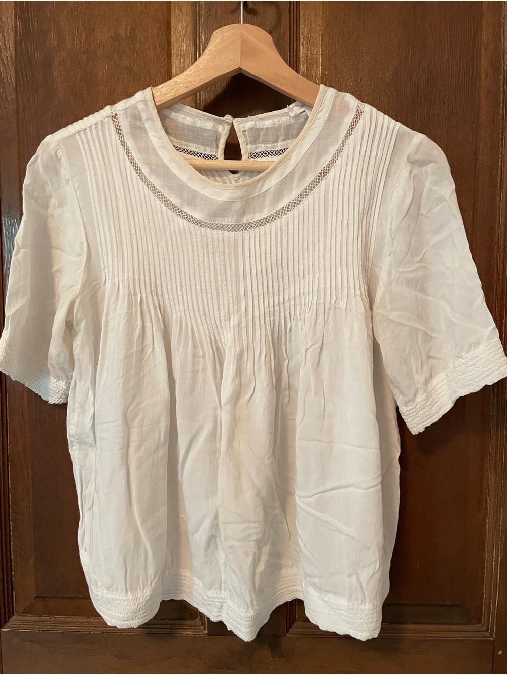 White Wilfred Short-Sleeve Blouse (M)